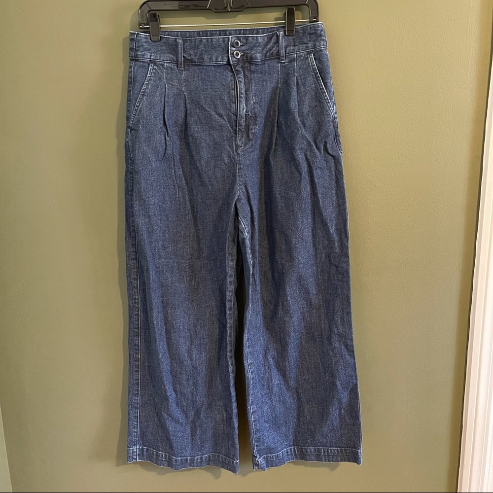 Madewell | Wide Leg Pleated Jeans Denim Size 8 - Picture 3 of 7